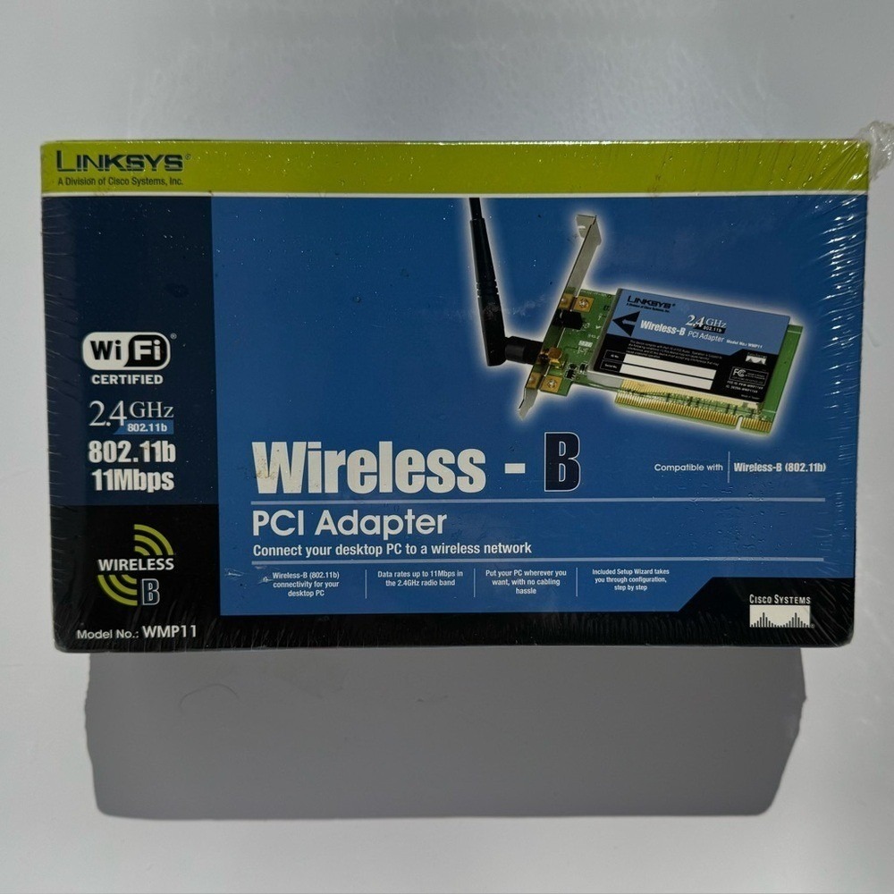 Cisco Linksys Wireless-B PCI Adapter NIB Data Rates to 11Mbps in 2.4GHz Band